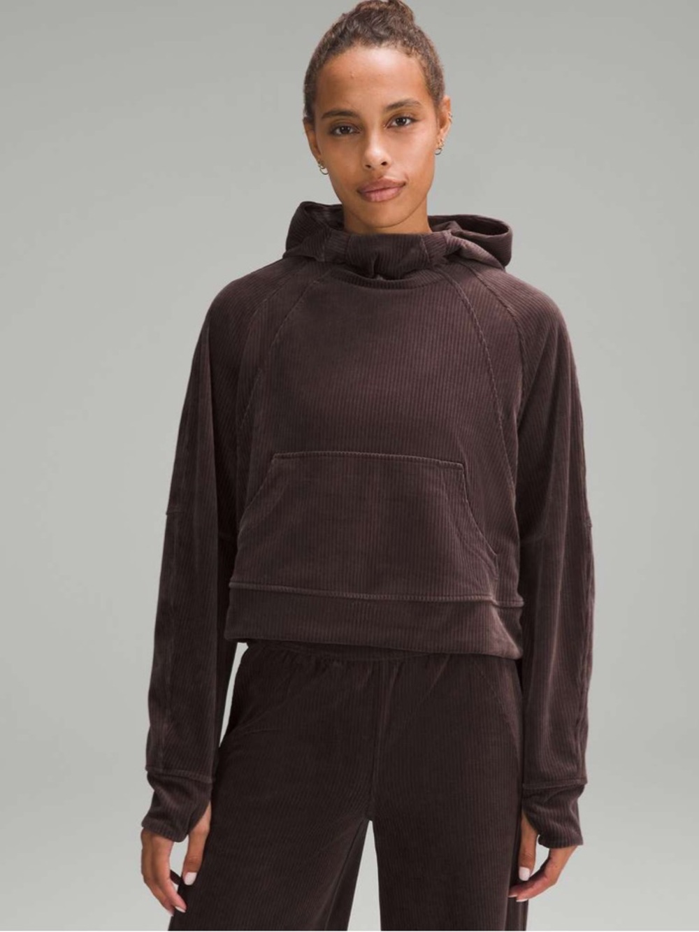 #878 Lululemon Scuba Oversized Hoodie Velvet Cord Espresso M/L Rare